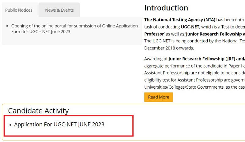 UGC NET June 2023 application form notification
