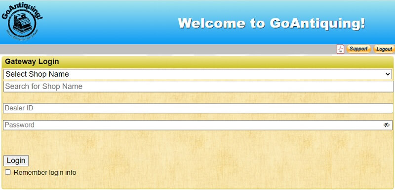 GoAntiquing Vendor Login Page - Secure Access to Your Account.