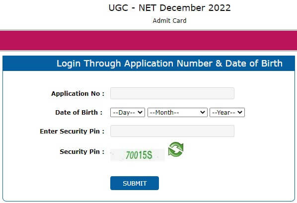 UGC NET December 2022 Phase II Admit Card download page                                    