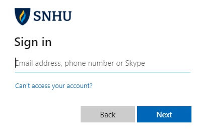 mySNHU Sign In page