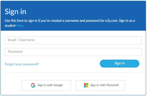 n2y login page - access your account