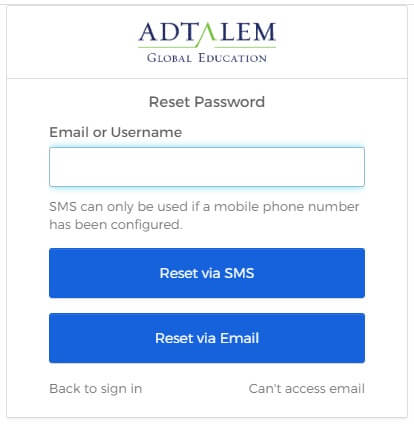 Chamberlain student portal D# login password reset form