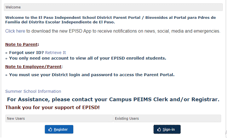 EPISD Parent portal