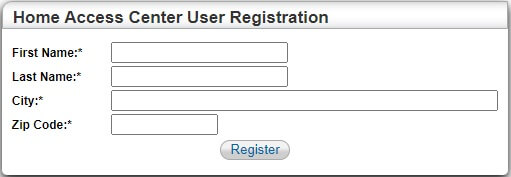 HAC Aldine registration page
