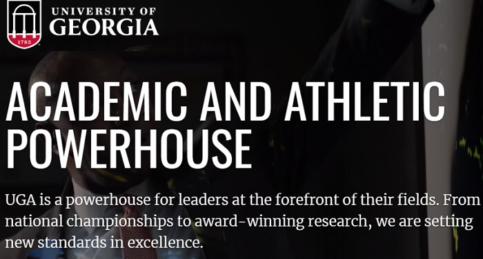 University of Georgia website homepage