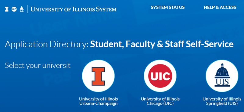 University of Illinois self service portal