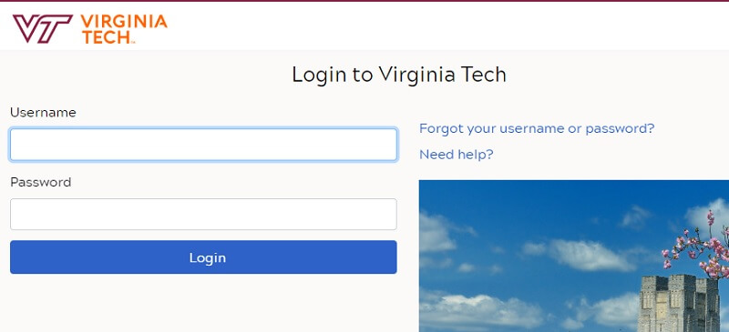 Virginia Tech Hokie Spa login page