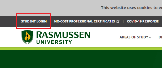 student login link on the Rasmussen University website