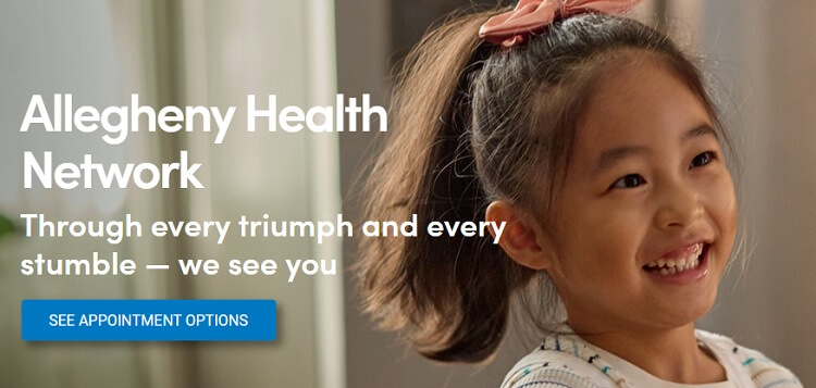 Allegheny Health Network website homepage