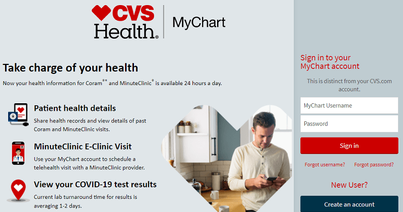CVS Health My Chart homepage