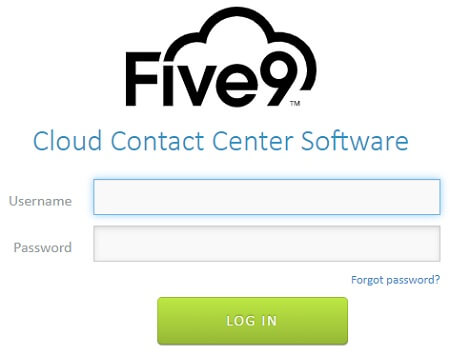Five9 cloud contact center login form