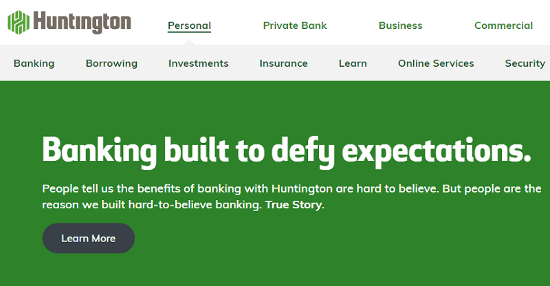Huntington website homepage