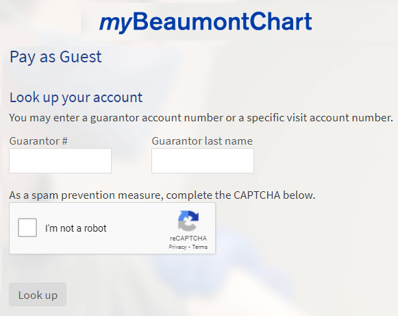 Mybeaumontchart guest payment form