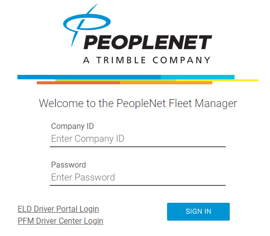Peoplenet fleet manager login page