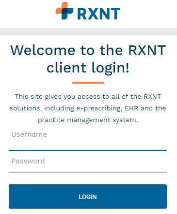 RXNT client portal login page