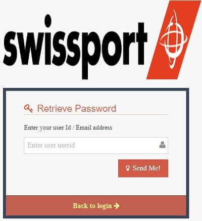 Swissport ESS password reset form