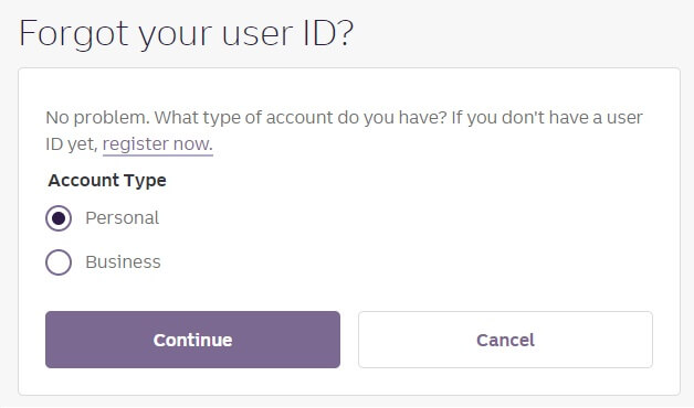 Truist user ID recovery form