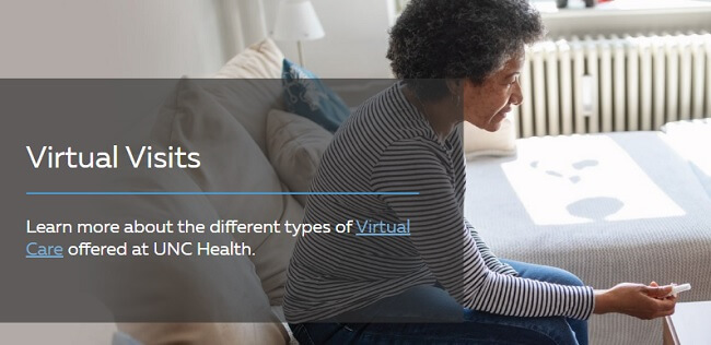 UNC Health website homepage