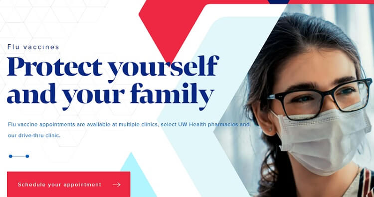 UW Health website homepage