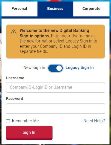 Vectra bank business login page