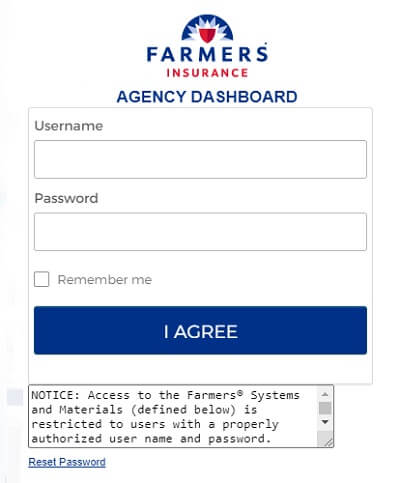 e-agent farmers login page