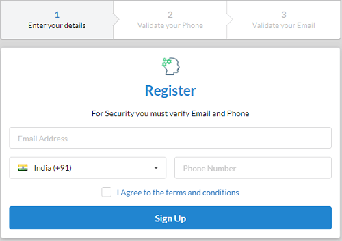 freecrm.com registration page