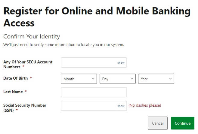 secu md identity verification page
