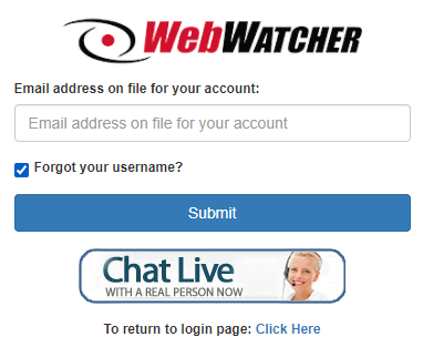 webwatcher user name reset form