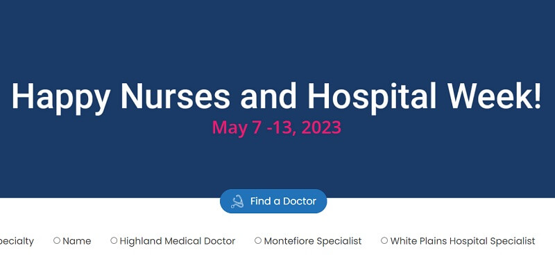 Montefiore Nyack hospital website homepage