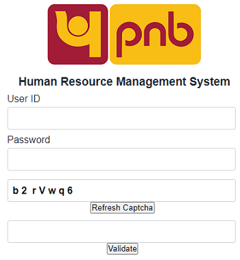 PNB Parivar HRMS login page
