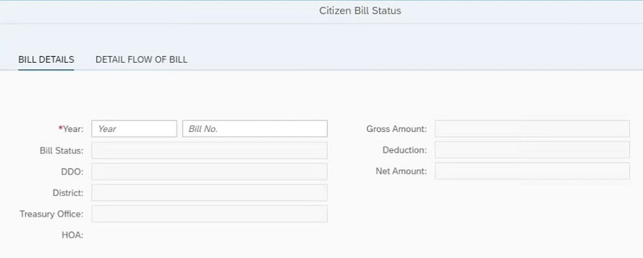 citizen bill status check page on CFMS AP