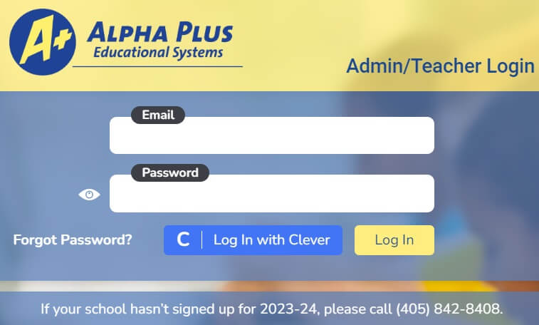 Alpha plus admin teacher login