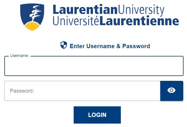 Laurentian University student portal login page