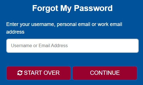 MyVCCS password reset page