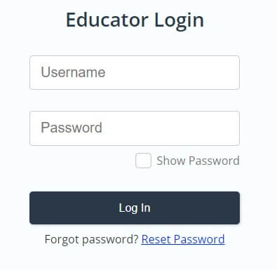 ReadingPlus educator login page