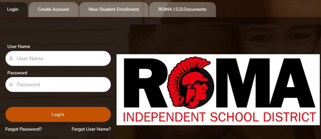 Roma ISD parent login page