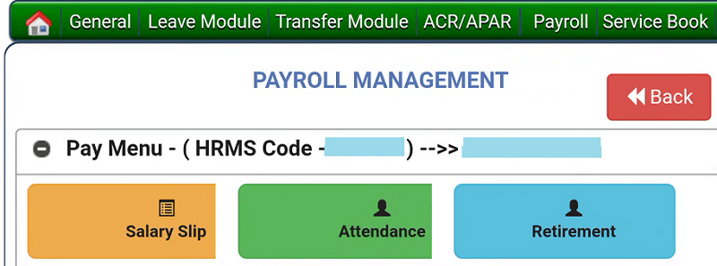 ehrms up payroll management page